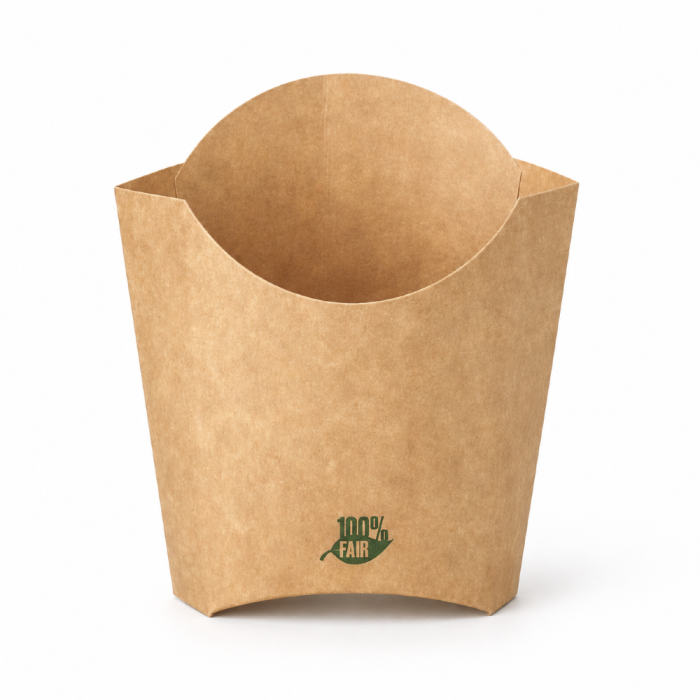 Pudełko na frytki z tektury kraft 11,2 cm x 8,4 cm x 5,2 cm - 80 sztuk