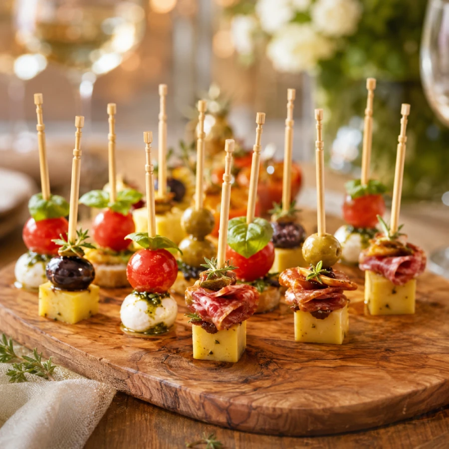Szpikulce 8 cm do fingerfood, drewniane - 50 szt.