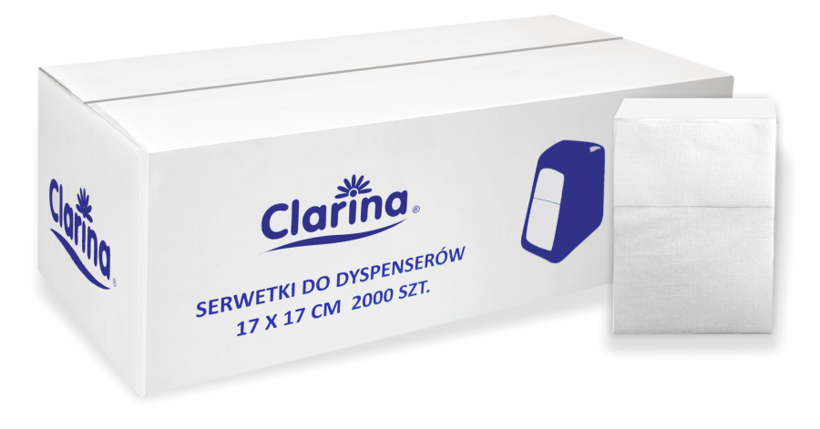 Serwetki do dyspenserów białe 17 cm x 17 cm - 2000 sztuk