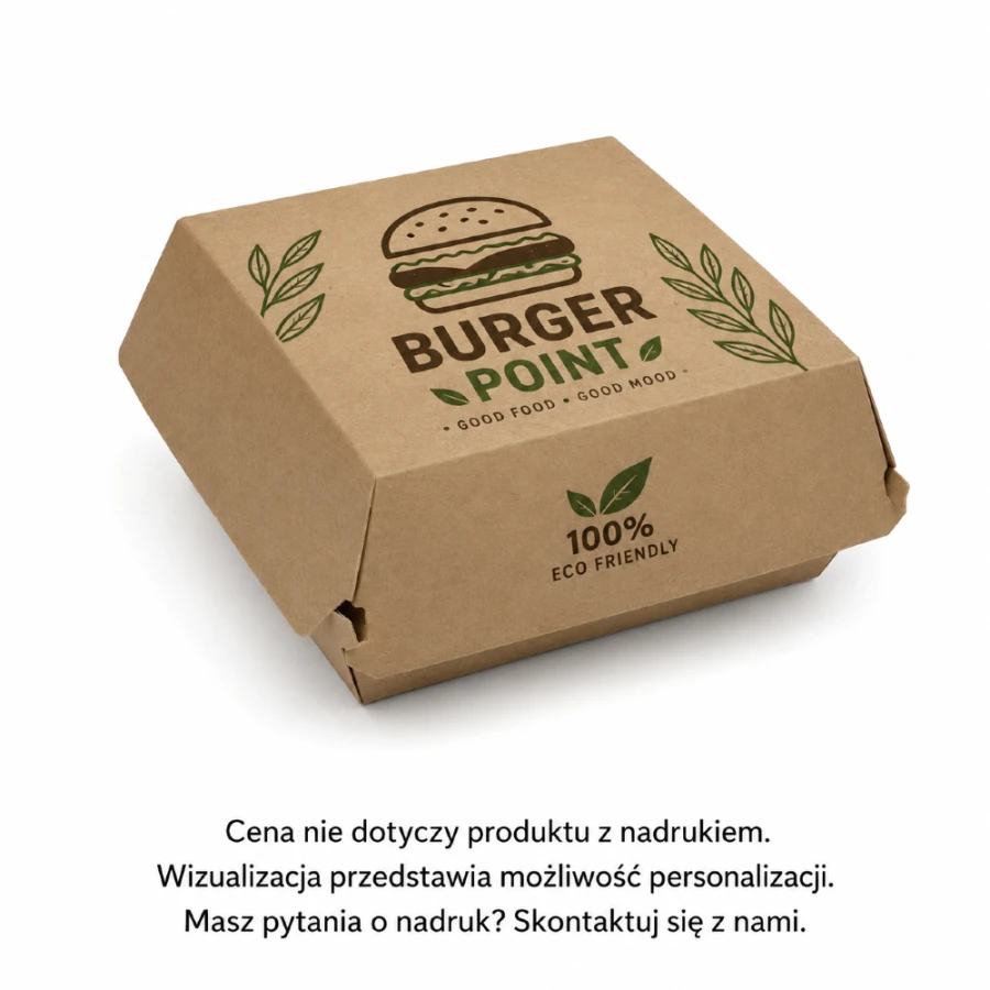 Burger box kraft XXL - 17 cm x 17 cm x 8 cm - 50 sztuk