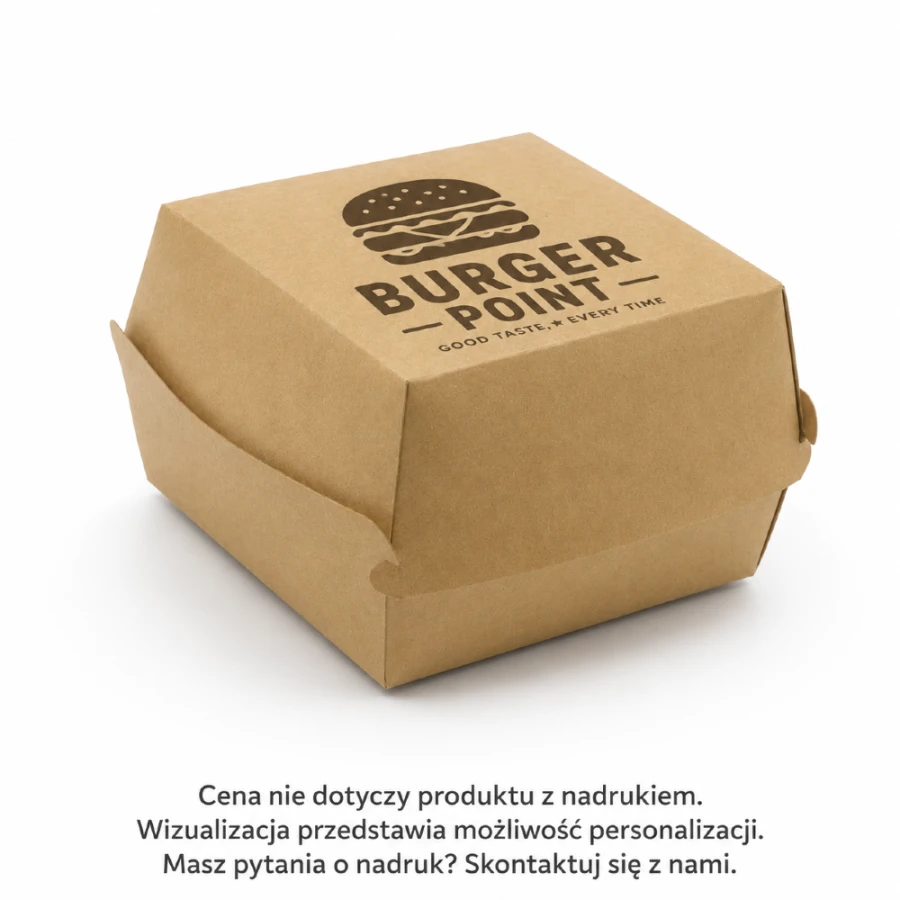Burger box kraft XL - 12 cm x 12 cm x 8 cm - 50 sztuk