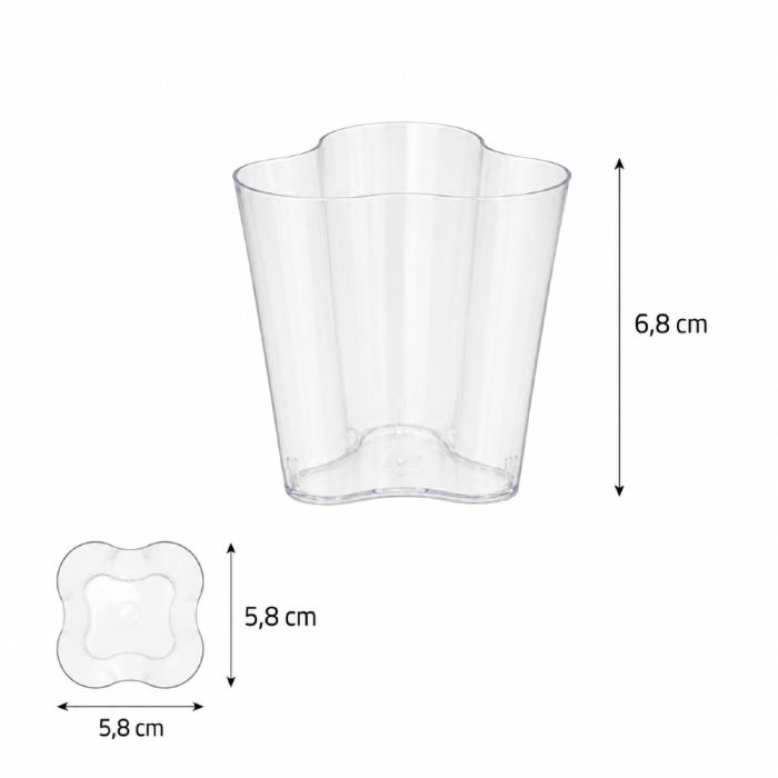 Pojemniki na przekąski fingerfood 120 ml 5,8 cm x 5,8 cm x 6,8 cm - 20 sztuk