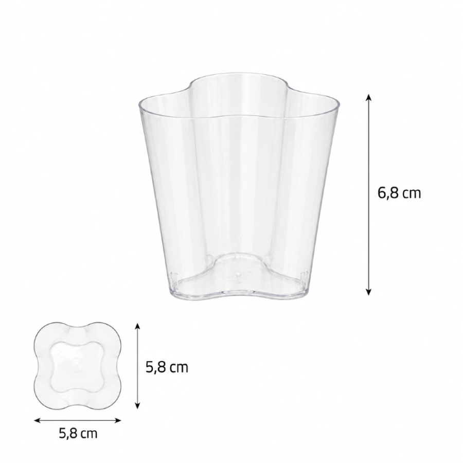Pojemniki na przekąski fingerfood 120 ml 5,8 cm x 5,8 cm x 6,8 cm - 20 sztuk
