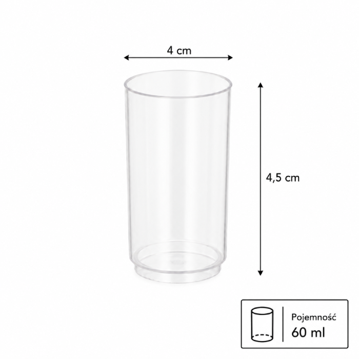 Pojemniki na przekąski fingerfood 60 ml fi 4 cm - 30 sztuk