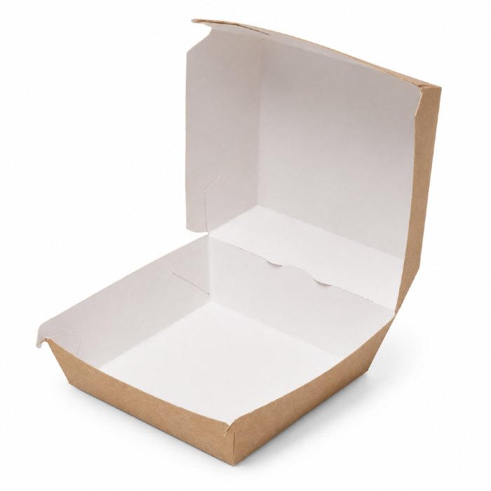 Burger Box brązowy KRAFT, 14,5 x 14,5 x 10 cm - 75 szt.