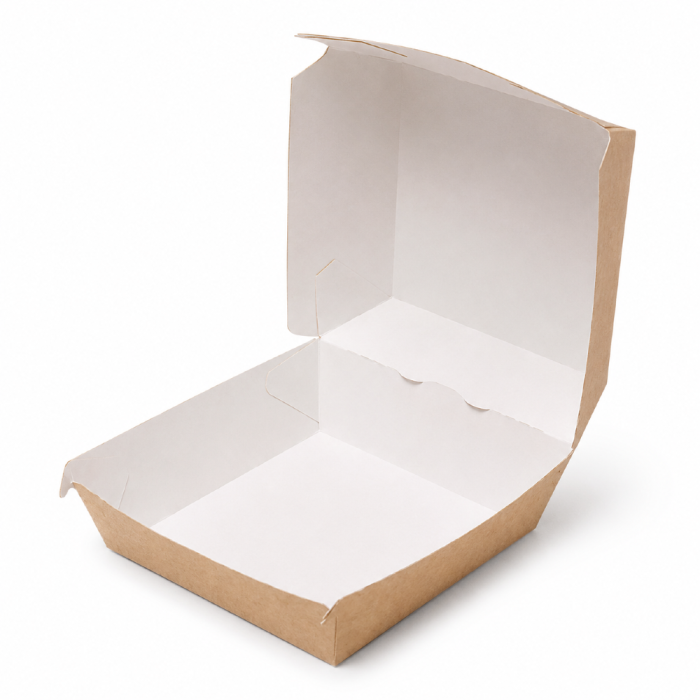 Burger Box brązowy KRAFT, 14,5 x 14,5 x 8 cm - 100 szt.