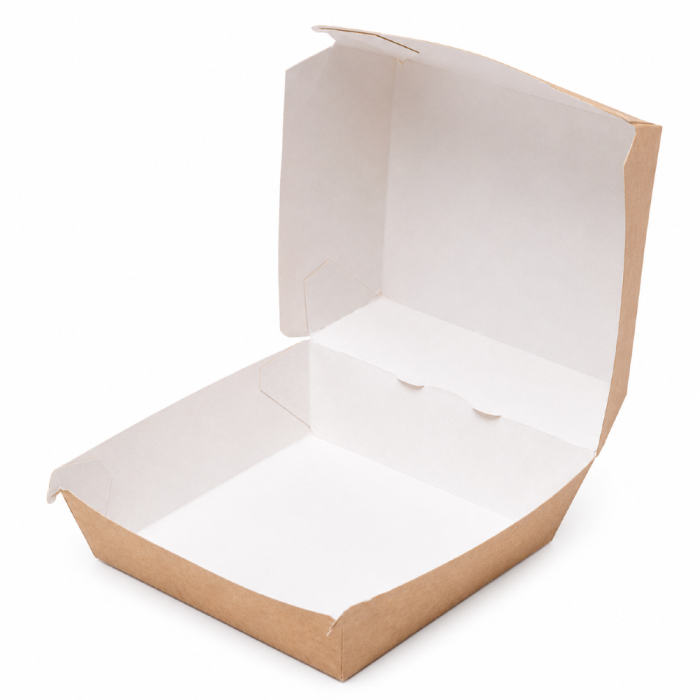 Burger Box brązowy KRAFT, 11,5 x 10,5 x 8 cm - 75 szt.