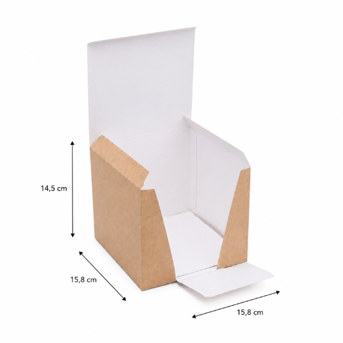 Burger box z wkładką 15,8 cm x 15,8 cm x 14,5 cm - 50 sztuk