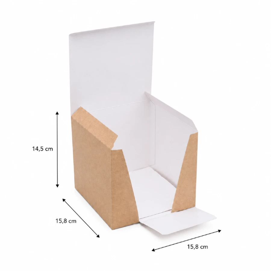 Burger box z wkładką 15,8 cm x 15,8 cm x 14,5 cm - 50 sztuk