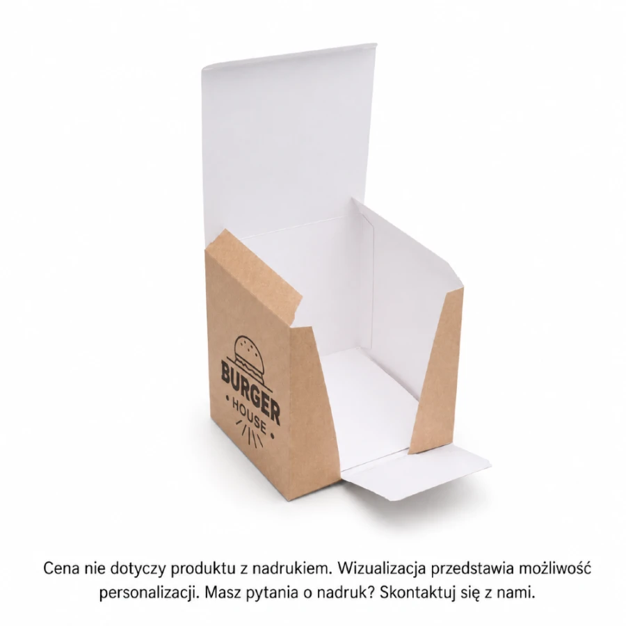 Burger box z wkładką 15,8 cm x 15,8 cm x 14,5 cm - 50 sztuk