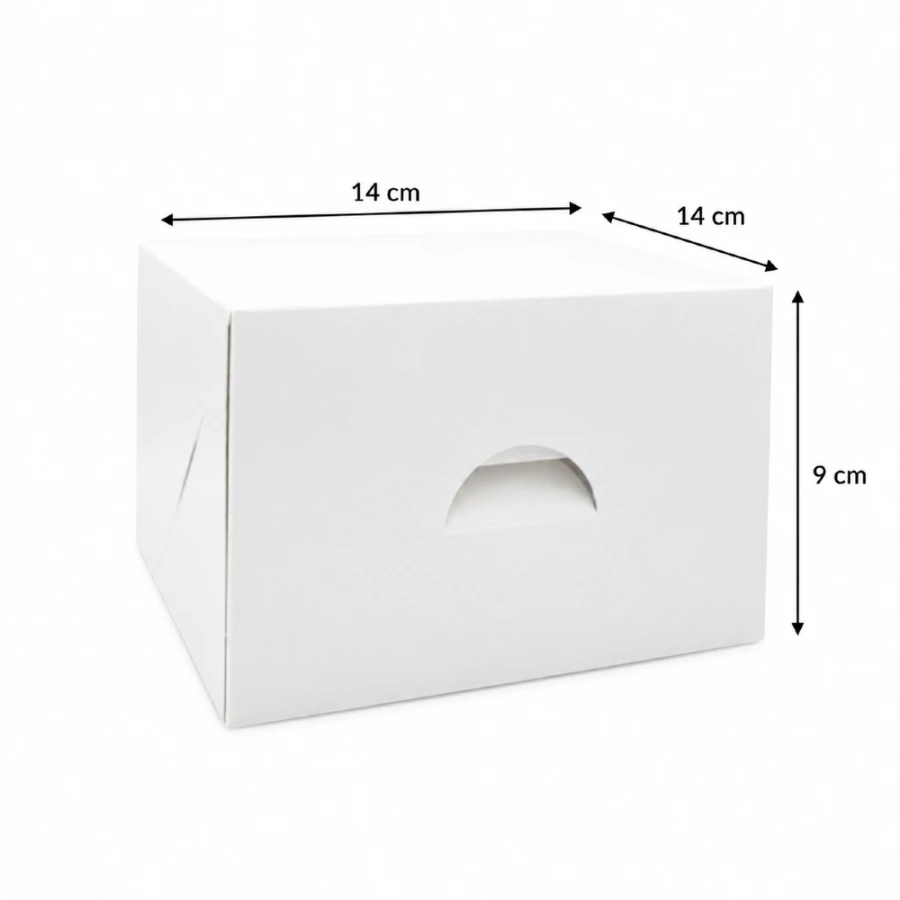Pudełko na ciasto klejone z pokrywą 14 cm x 14 cm x 9 cm - 100 sztuk