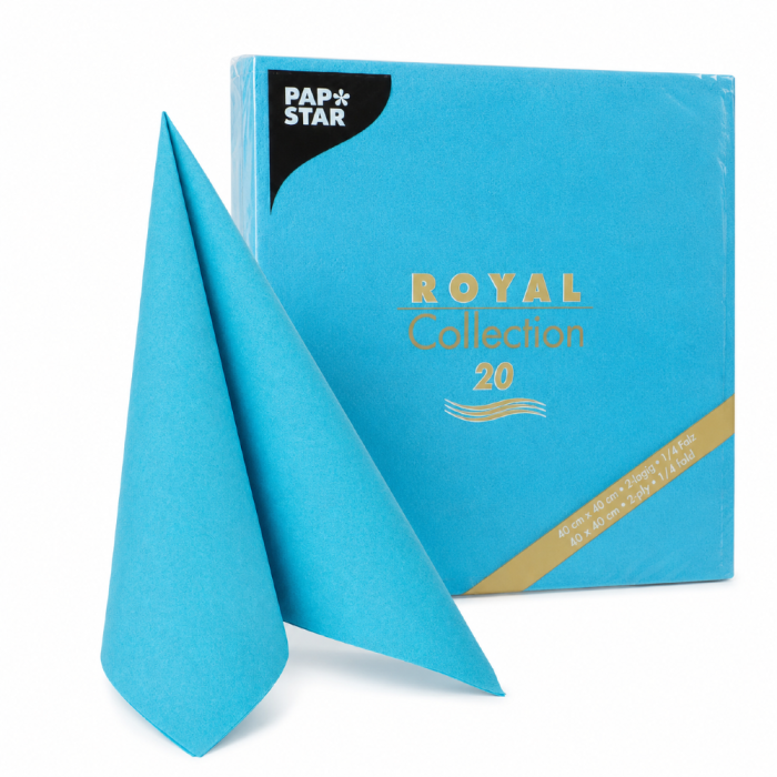 Serwetki Royal Collection turkusowe 40 cm x 40 cm - 20 sztuk