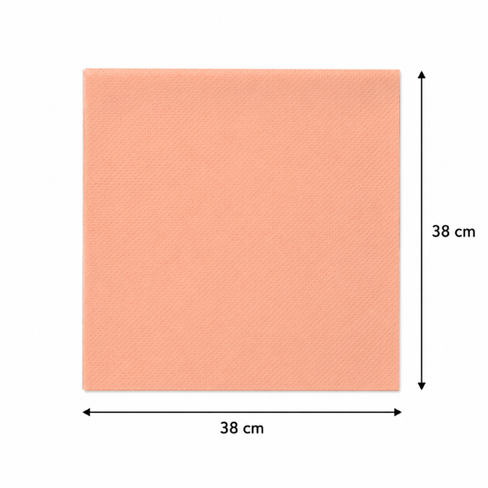 Serwetki Punta 2W składane brzoskwiniowe 38 cm x 38 cm - 40 sztuk