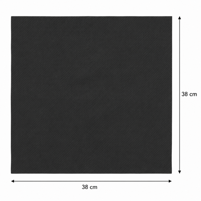 Serwetki Punta 2W składane czarne 38 cm x 38 cm - 40 sztuk