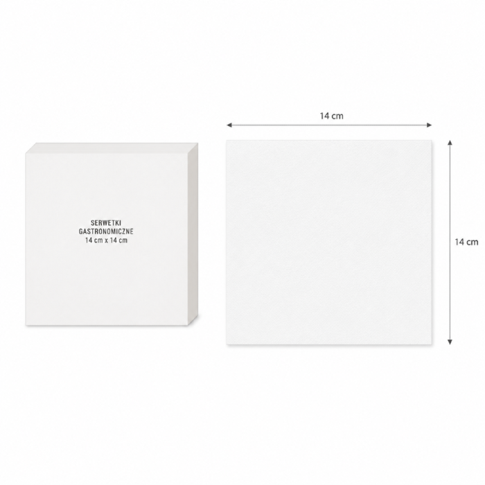 Serwetki gastronomiczne cięte białe 14 cm x 14 cm - 400 sztuk