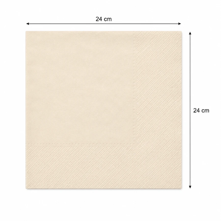 Serwetki papierowe 2W składane szampańskie 24 cm x 24 cm - 200 sztuk