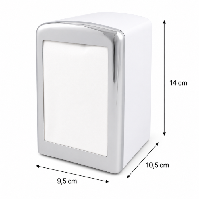 Dyspenser do serwetek metalowy biały 14 cm x 9,5 cm x 10,5 cm