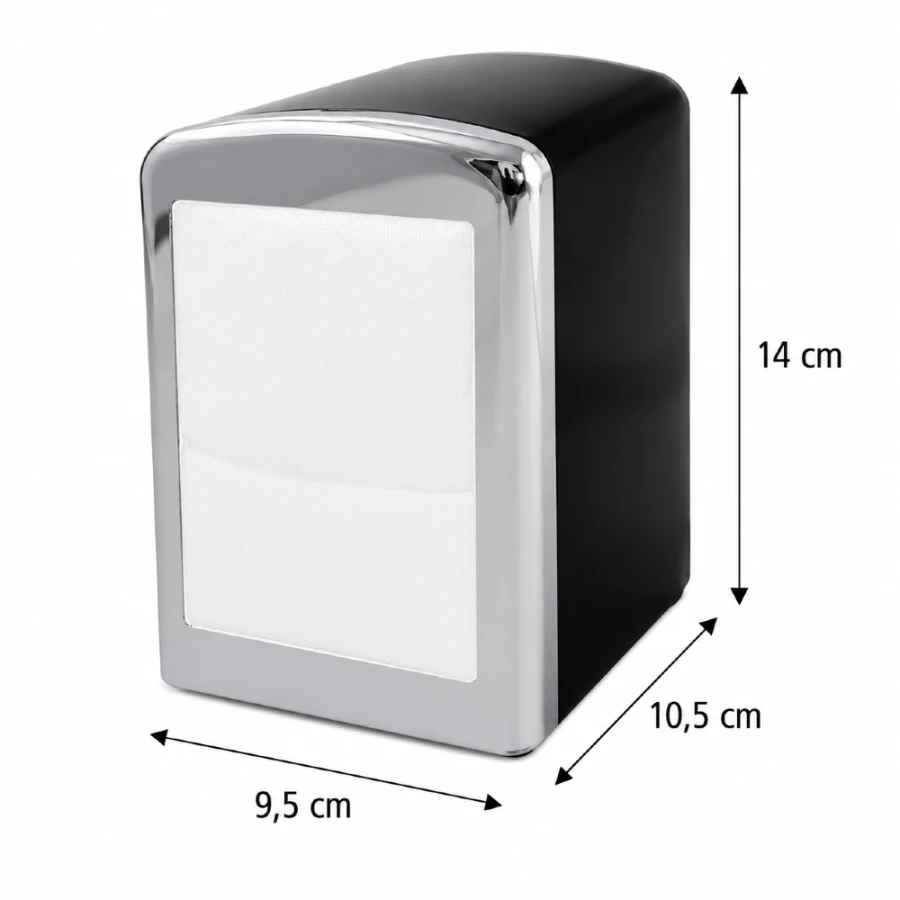 Dyspenser do serwetek metalowy czarny 14 cm x 9,5 cm x 10,5 cm