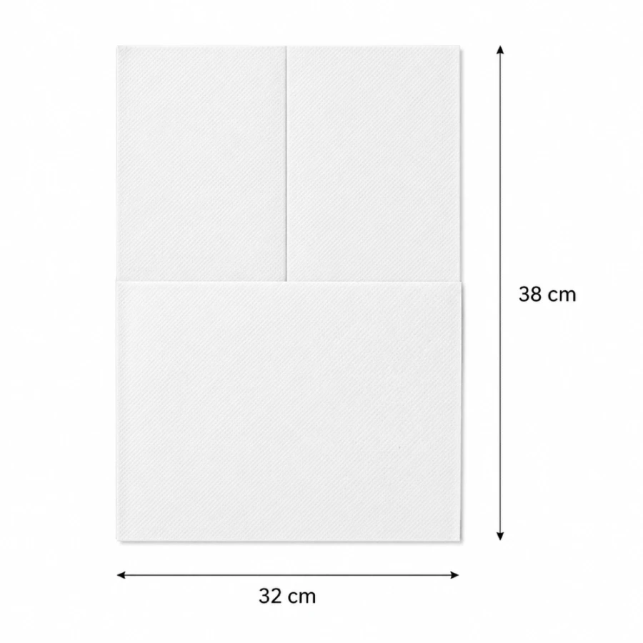 Serwetki z kieszonką Kangurek białe 32 cm x 38 cm - 50 sztuk