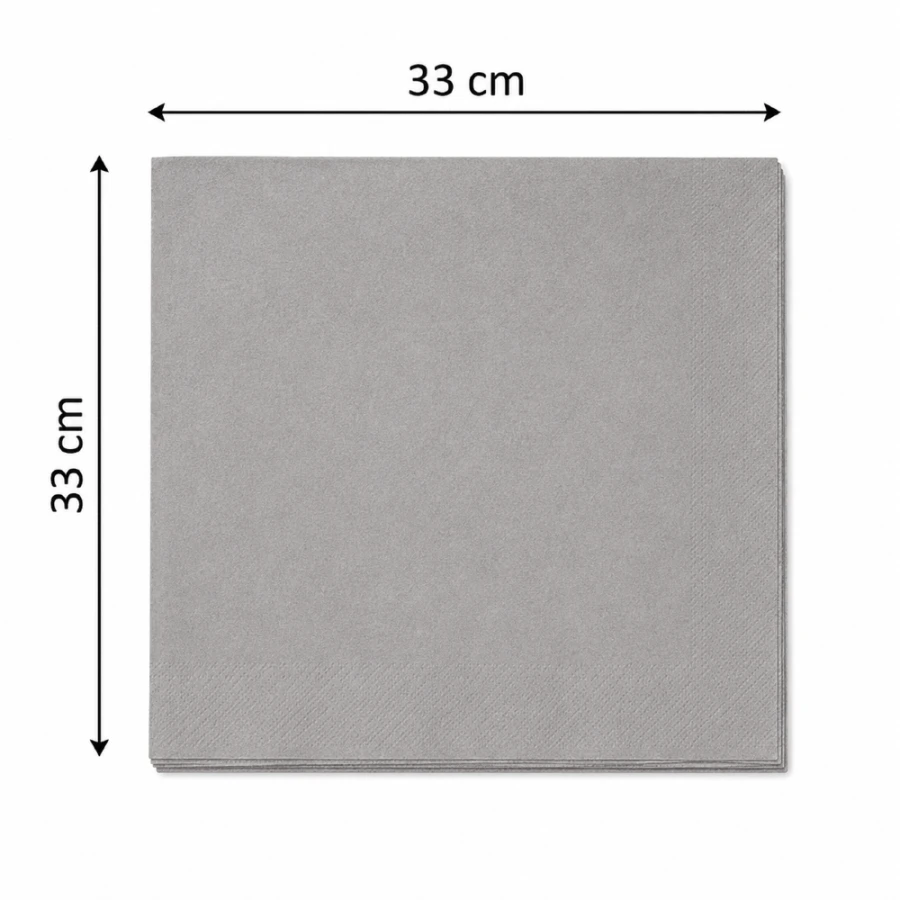 Serwetki papierowe szare składane 1W 33 cm x 33 cm - 500 sztuk