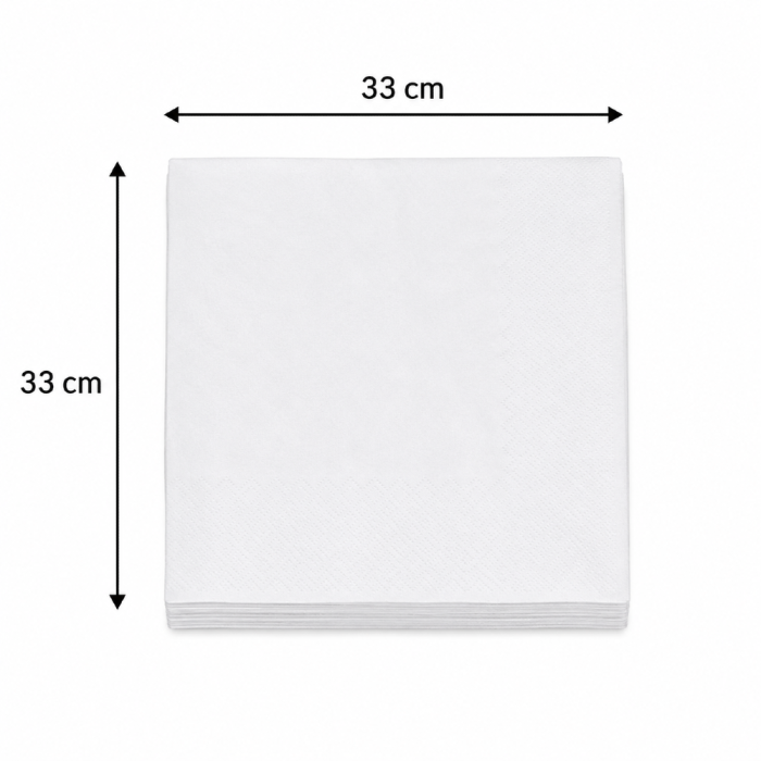 Serwetki papierowe białe składane 1W 33 cm x 33 cm - 500 sztuk