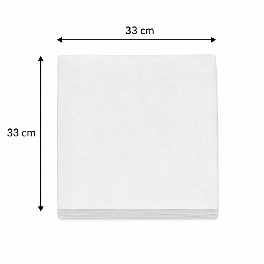 Serwetki papierowe białe składane 1W 33 cm x 33 cm - 500 sztuk