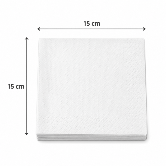 Serwetki cięte białe 1W 15 cm x 15 cm - 500 sztuk