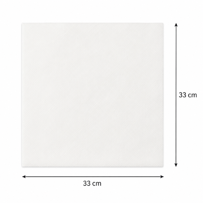 Serwetki papierowe jednowarstwowe białe 33 cm x 33 cm składane w 1/8 - 500 sztuk