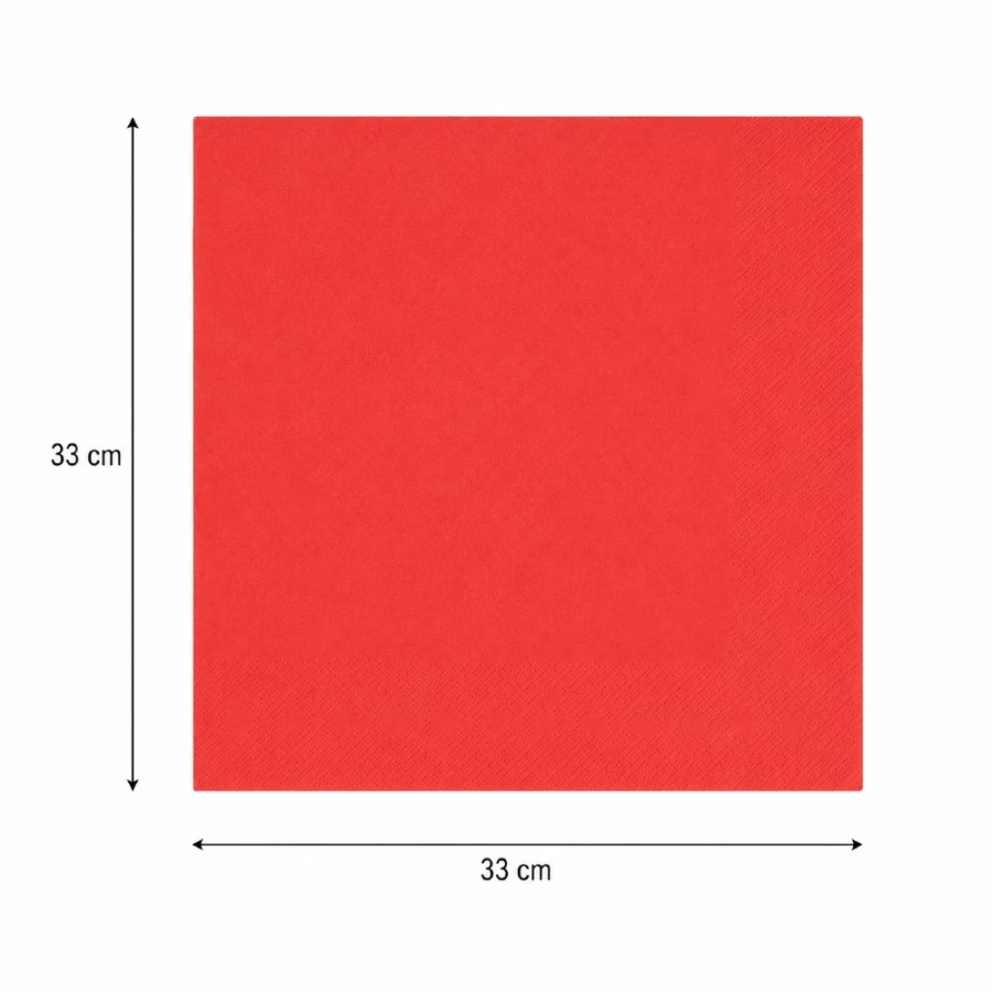 Serwetki papierowe jednowarstwowe czerwone 33 cm x 33 cm - 100 sztuk