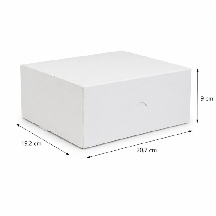 Pudełko kartonowe białe 20,7 cm x 19,2 cm x 9 cm - 25 sztuk