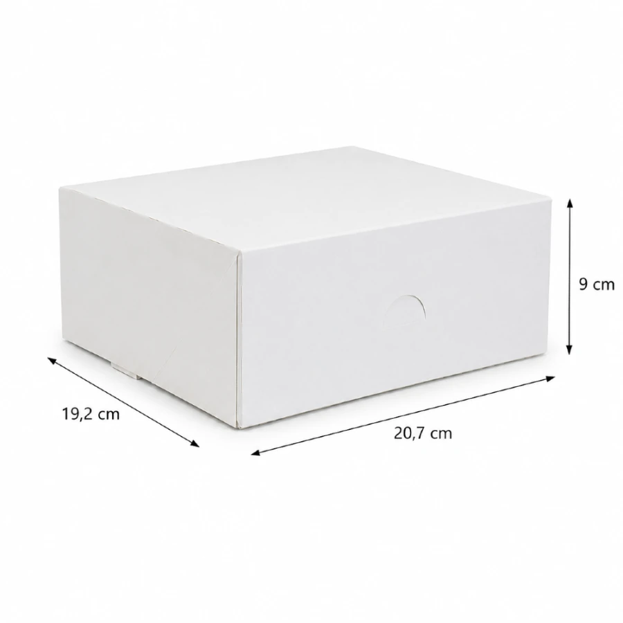 Pudełko kartonowe białe 20,7 cm x 19,2 cm x 9 cm - 25 sztuk