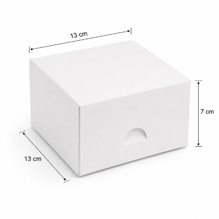 Pudełko kartonowe białe jednoczęściowe 13 cm x 13 cm x 7 cm - 20 sztuk