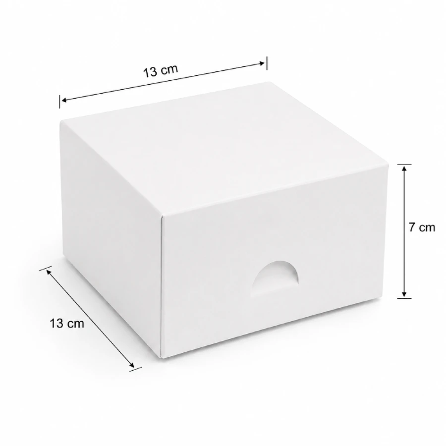 Pudełko kartonowe białe jednoczęściowe 13 cm x 13 cm x 7 cm - 20 sztuk