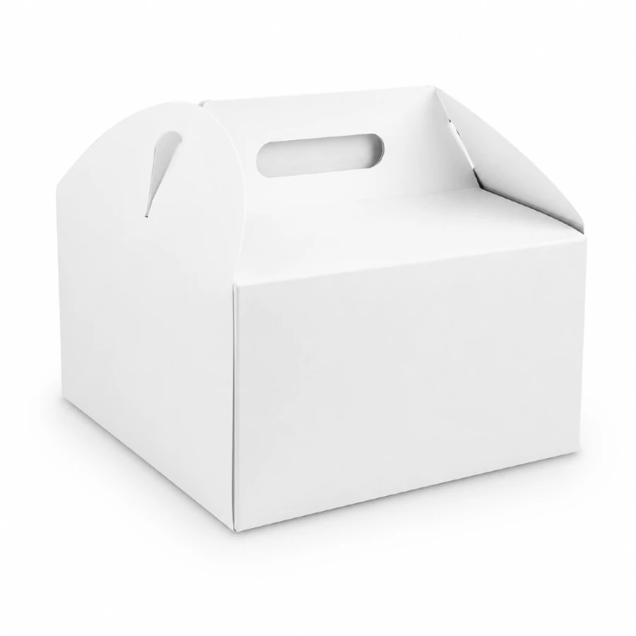 Pudełko na tort z rączką 26 cm x 26 cm x 11 cm cm białe - 25 sztuk