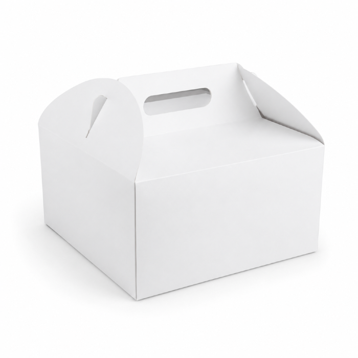 Pudełko na tort z rączką 30 cm x 30 cm x 11 cm cm białe - 25 sztuk