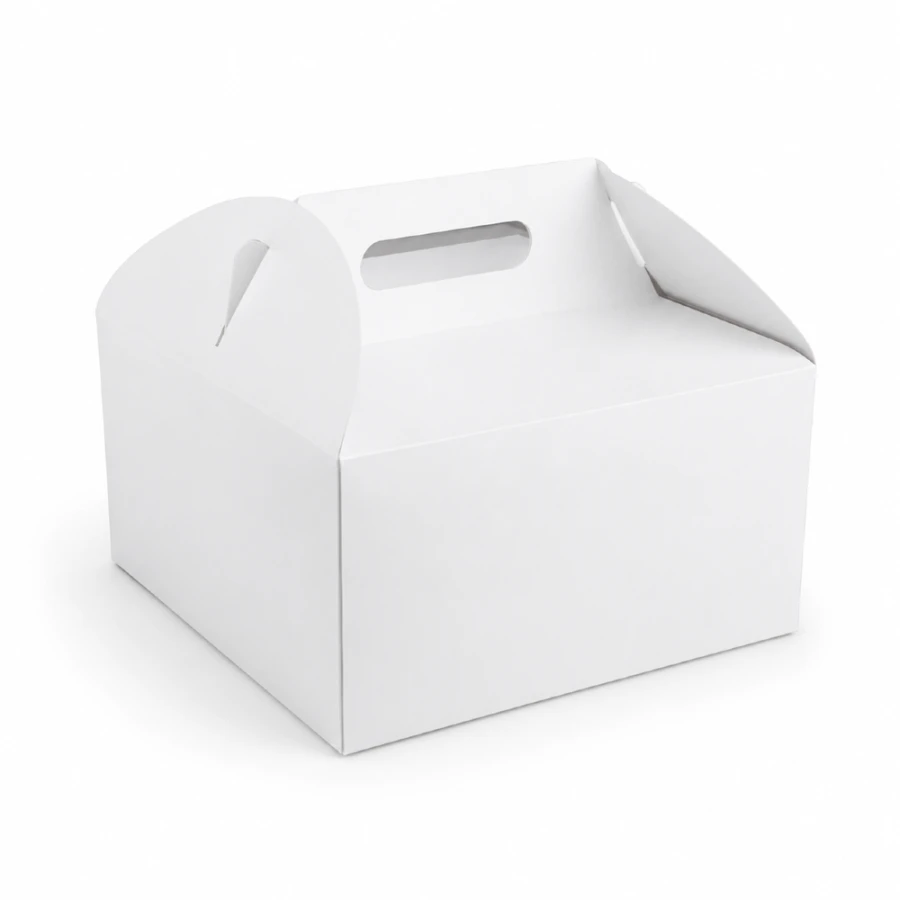 Pudełko na tort z rączką 30 cm x 30 cm x 11 cm cm białe - 25 sztuk