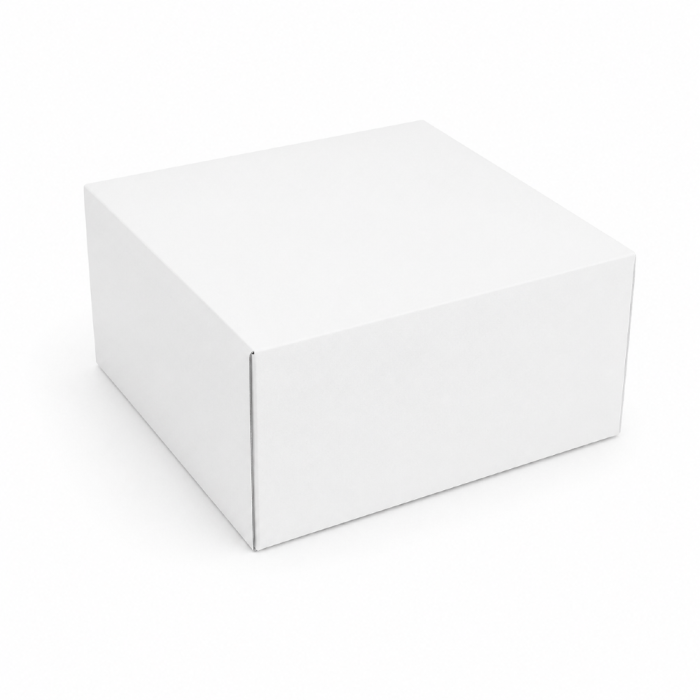 Pudełko cukiernicze do ciast z pokrywką 25 cm x 25 cm x 12 cm białe - 50 sztuk