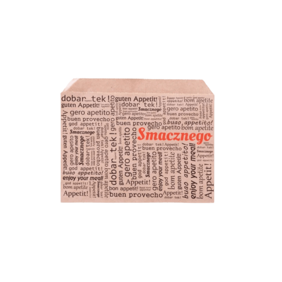 Papierowa torebka brązowa na frytki 14 cm x 10 cm - 200 sztuk