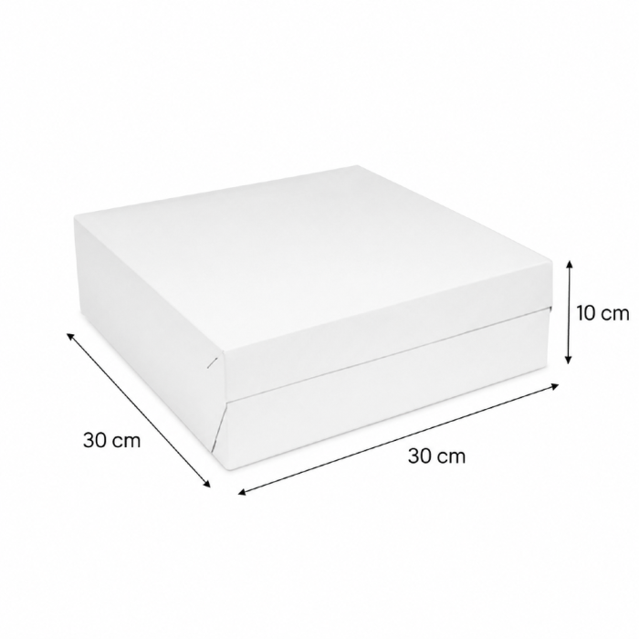 Pudełko na tort białe 30 x 30 x 10 cm - 50 sztuk