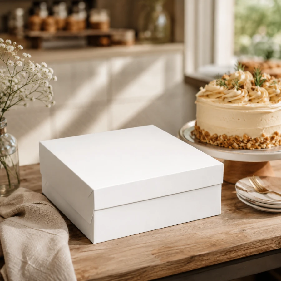 Pudełko na tort białe 30 x 30 x 10 cm - 50 sztuk