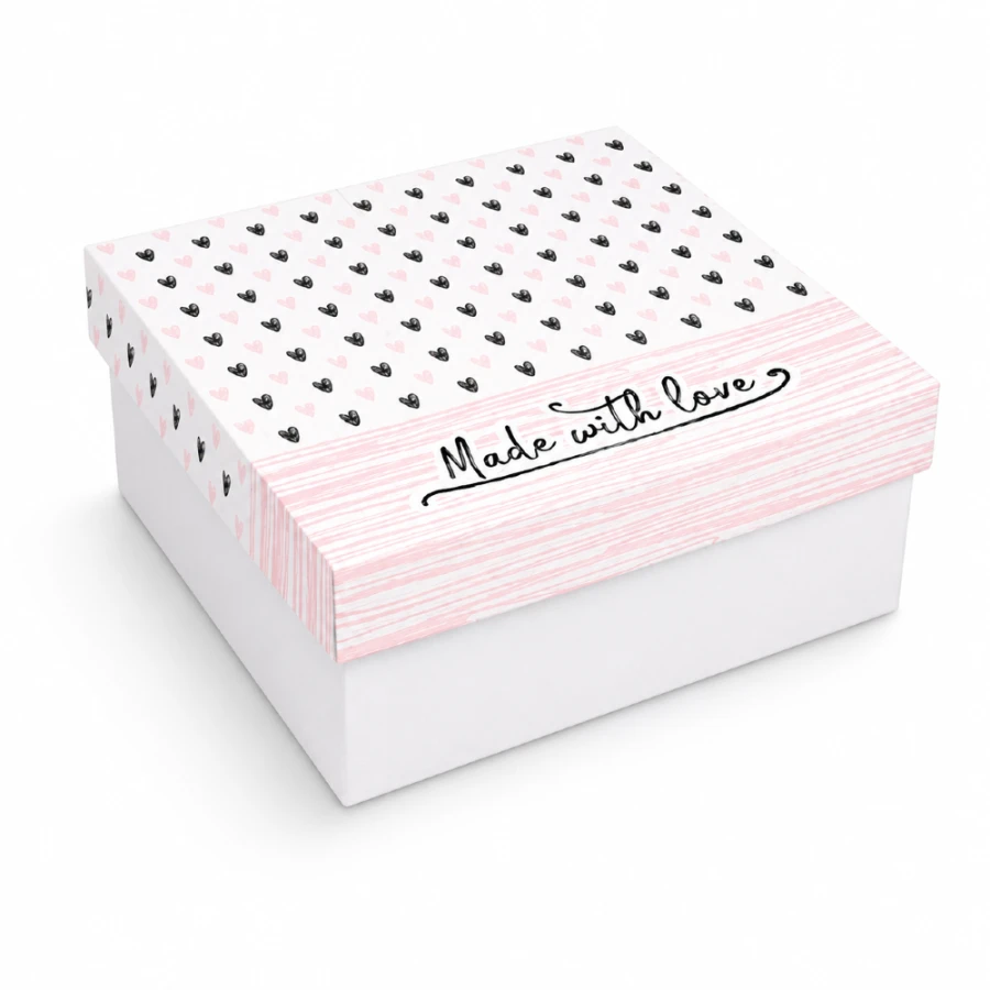 Pudełko na tort - białe z nadrukiem 28 x 28 x 10 cm - 100 sztuk