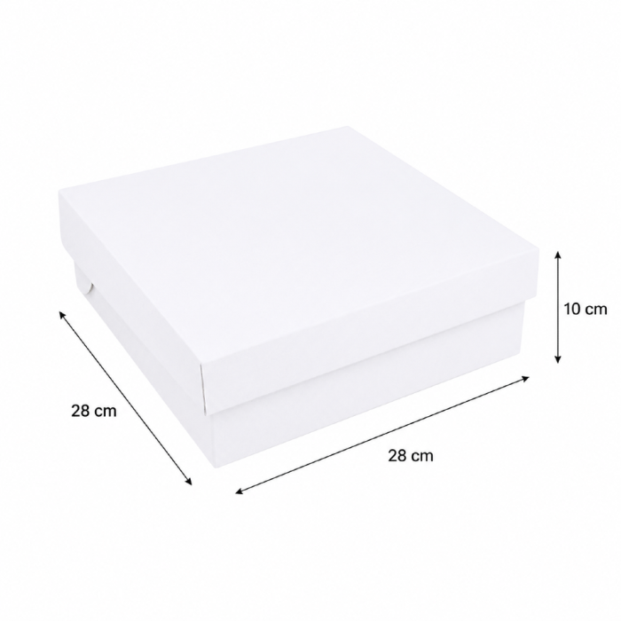 Pudełko na tort - białe 28 x 28 x 10 cm - 100 sztuk