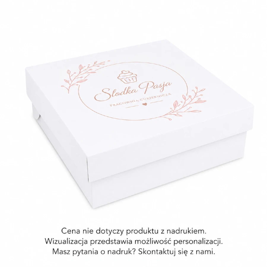 Pudełko na tort - białe 28 x 28 x 10 cm - 100 sztuk