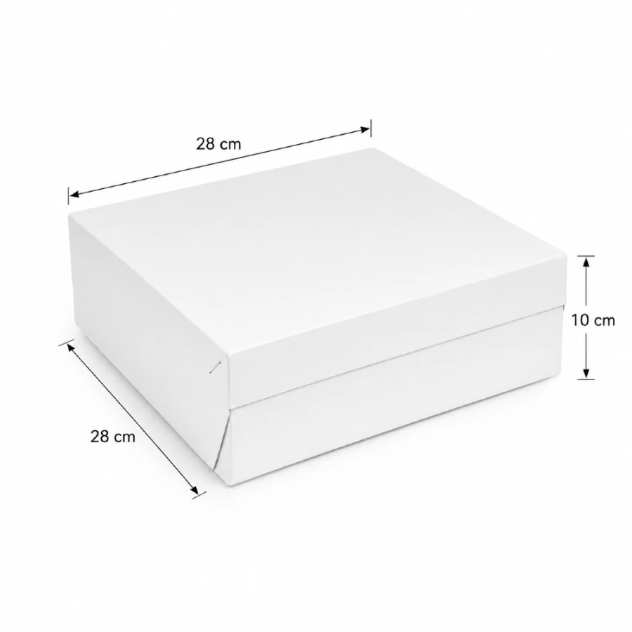 Pudełko na tort z FSC 28 cm x 28 cm x 10 cm - 50 sztuk