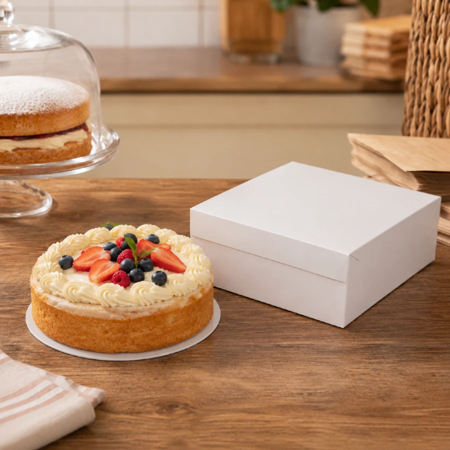 Pudełko na tort z FSC 28 cm x 28 cm x 10 cm - 50 sztuk