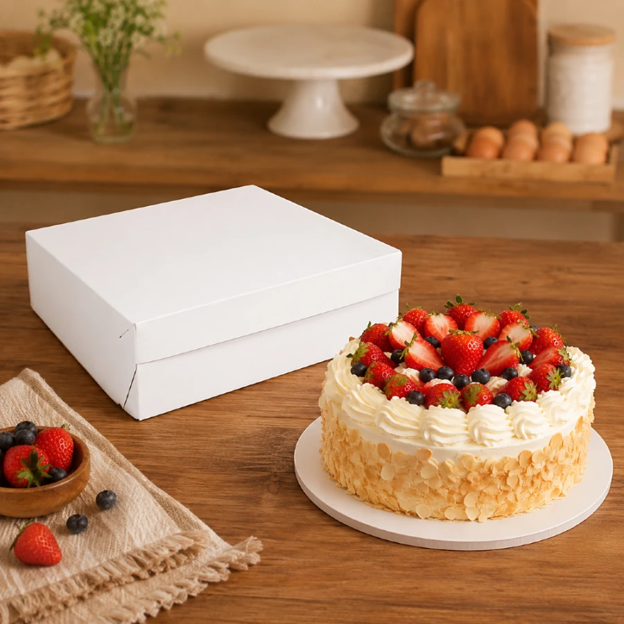 Pudełko na tort z FSC 25 cm x 25 cm x 10 cm - 50 sztuk