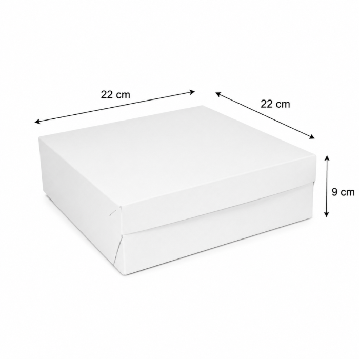 Pudełko na tort z FSC 22 cm x 22 cm x 9 cm - 50 sztuk