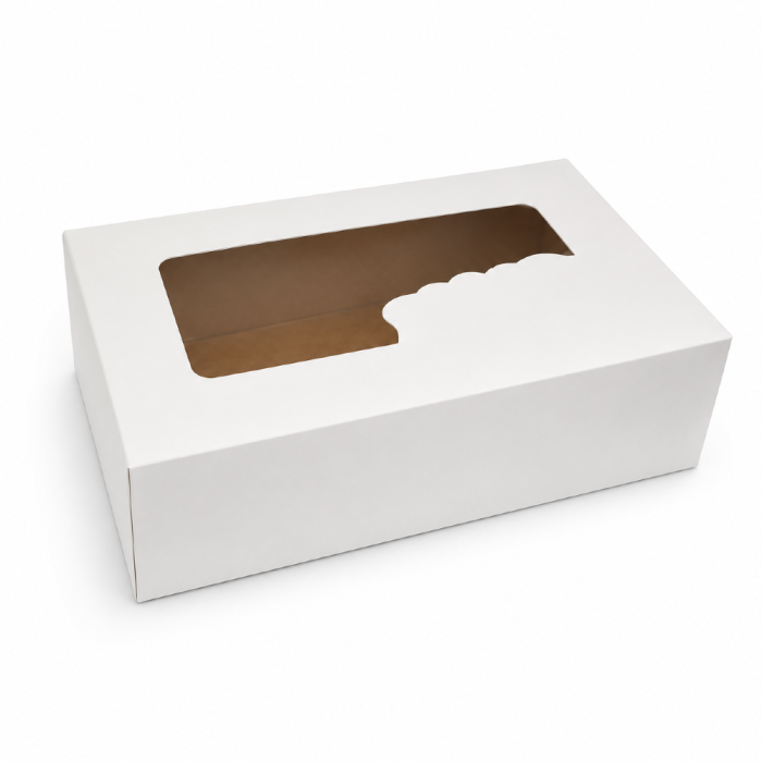 Pudełko na ciasta, ciastka z okienkiem 25 cm x 15 cm x 8 cm - 50 sztuk