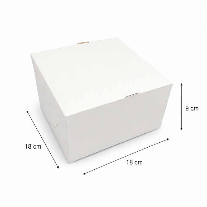 Pudełko na tort 18 cm x 18 cm x 9 cm - 50 sztuk