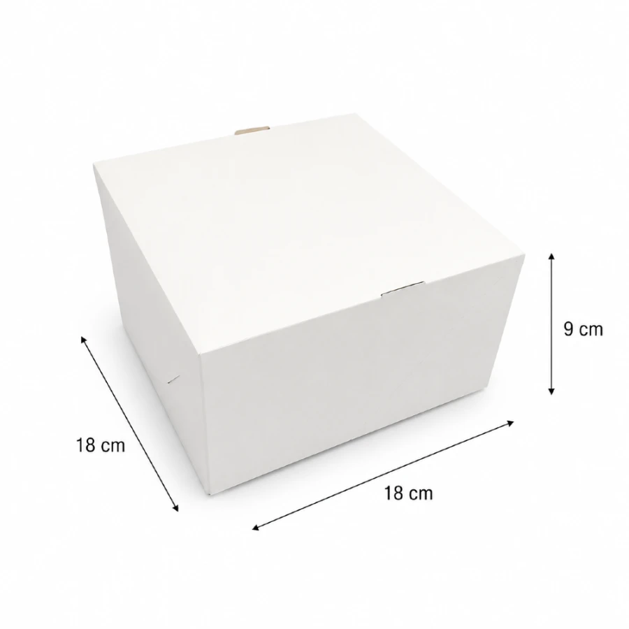Pudełko na tort 18 cm x 18 cm x 9 cm - 50 sztuk